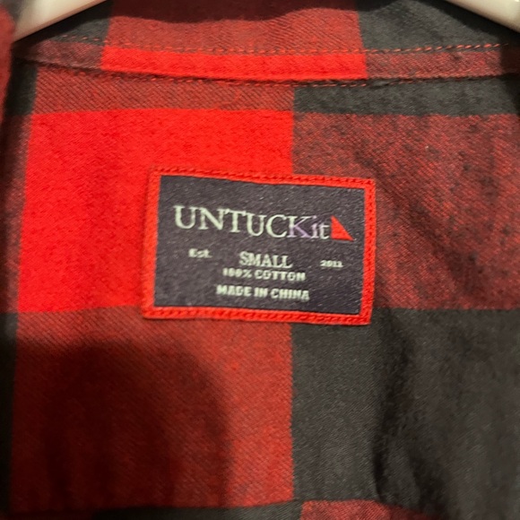 UNTUCKit Men’s plaid flannel shirt Small - Picture 3 of 4
